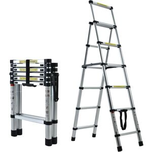 BRIEFNESS Aluminum Telescoping Ladder Extension Ladder Portable Steps Ladder 5+6 Steps Compact Aluminium Herringbone Ladder, 330lbs Capacity, for Household, BRIEFNESS Aluminum Telescoping Ladder Extension Ladder Portable Steps Ladder 5+6 Steps Compact Aluminium Herringbone Ladder, 330lbs Capacity, for Household,