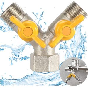 Alwaysh - 1/2' Brass y Switch Valve, 2-Way Faucet Splitter Y-Distributor, Gas Faucet Splitter, Brass Hose Splitter Alwaysh - 1/2' Brass y Switch Valve, 2-Way Faucet Splitter Y-Distributor, Gas Faucet Splitter, Brass Hose Splitter