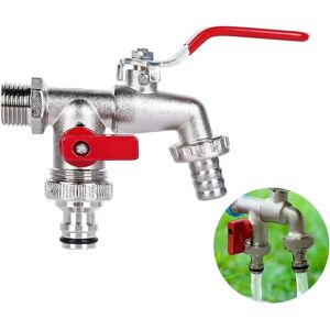 Alwaysh - 1/2 Inch Garden Tap,Double Outlet Antifreeze Brass Faucet, Garden Faucets Suitable for Watering, Washing Machine Alwaysh - 1/2 Inch Garden Tap,Double Outlet Antifreeze Brass Faucet, Garden Faucets Suitable for Watering, Washing Machine