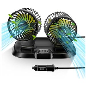 Alwaysh - 12V Car Dual Head 360 Rotating ° with dual individually switched fan for 12 v cars, trucks and SUVs Alwaysh - 12V Car Dual Head 360 Rotating ° with dual individually switched fan for 12 v cars, trucks and SUVs