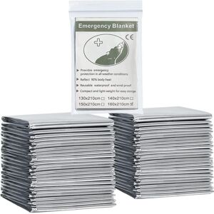 ALWAYSH 14 Pieces Emergency Foil Blanket, 160CM x 210CM Emergency Mylar Thermal Blanket Highly Reflective Silver Film Survival Blankets for Outdoor Camping, ALWAYSH 14 Pieces Emergency Foil Blanket, 160CM x 210CM Emergency Mylar Thermal Blanket Highly Reflective Silver Film Survival Blankets for Outdoor Camping,
