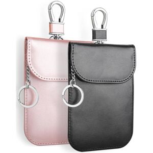 Alwaysh - 2 Pieces Anti rfid Case, Anti rfid Car Key Case, Signal Blocking, rfid Signal Blocking Pouches for Car Key, Black Pink Alwaysh - 2 Pieces Anti rfid Case, Anti rfid Car Key Case, Signal Blocking, rfid Signal Blocking Pouches for Car Key, Black Pink