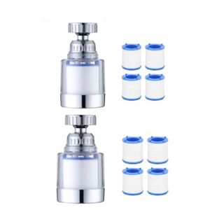 Alwaysh - 2 pieces faucet water filter, anti-limescale faucet filter, with 8 pieces pp cotton filter element and universal adapter for sink, kitchen, Alwaysh - 2 pieces faucet water filter, anti-limescale faucet filter, with 8 pieces pp cotton filter element and universal adapter for sink, kitchen,