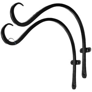 2 Pieces Wall Mounted Plant Hanger Plant Hook Metal Wrought Iron Hanging Basket Brackets for Hanging Plants, Lanterns, Bird Feeders - Alwaysh 2 Pieces Wall Mounted Plant Hanger Plant Hook Metal Wrought Iron Hanging Basket Brackets for Hanging Plants, Lanterns, Bird Feeders - Alwaysh