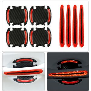 Alwaysh - 8Pcs Reflective Car Door Handle Stickers Red Anti-Scratch Handle Protection Film Door Cup Bowl Buffer Safety Strips Alwaysh - 8Pcs Reflective Car Door Handle Stickers Red Anti-Scratch Handle Protection Film Door Cup Bowl Buffer Safety Strips