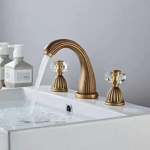 Alwaysh - Antique Retro Style Bathroom Faucets Two Handles Brass Black Gold Silver Three Holes Contain Pipes (Antique Brass) Alwaysh - Antique Retro Style Bathroom Faucets Two Handles Brass Black Gold Silver Three Holes Contain Pipes (Antique Brass)