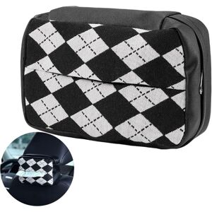 Car Tissue Box Leather Car Tissue Holder Square Tissue Box Suitable for Car Sun Visor, Car Back Seat, Car Accessories (Black and White Grid) - Alwaysh Car Tissue Box Leather Car Tissue Holder Square Tissue Box Suitable for Car Sun Visor, Car Back Seat, Car Accessories (Black and White Grid) - Alwaysh