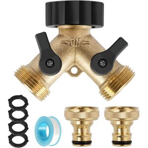 Alwaysh - Always 【High quality】Made of solid brass and high quality rubber, the 2-way y-distributor can withstand high pressure, is resistant to Alwaysh - Always 【High quality】Made of solid brass and high quality rubber, the 2-way y-distributor can withstand high pressure, is resistant to