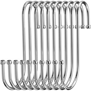 Alwaysh - Pack of 10 Stainless Steel s Hook, Heavy Duty Metal s Hook Double Hook for Hanging Cups, Clothes, Pots and Bowls, Suitable for Kitchen, Alwaysh - Pack of 10 Stainless Steel s Hook, Heavy Duty Metal s Hook Double Hook for Hanging Cups, Clothes, Pots and Bowls, Suitable for Kitchen,