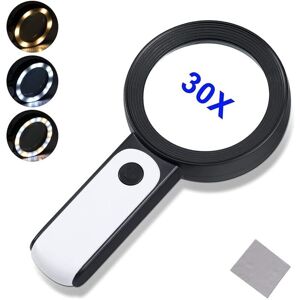 ALWAYSH Reading Magnifier with 18 led Lights, Double Glass Lens with 30x Magnification, Handheld Magnifying Glass, Illuminating Magnifier for Reading, ALWAYSH Reading Magnifier with 18 led Lights, Double Glass Lens with 30x Magnification, Handheld Magnifying Glass, Illuminating Magnifier for Reading,