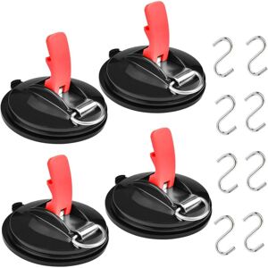 ALWAYSH Suction Cup Anchor with Attachment - 4 Pieces Suction Cup Hooks with 8 S-Hooks, Multi-Function Car Suction Cup Heavy Duty Suction Cup for Motorhome ALWAYSH Suction Cup Anchor with Attachment - 4 Pieces Suction Cup Hooks with 8 S-Hooks, Multi-Function Car Suction Cup Heavy Duty Suction Cup for Motorhome