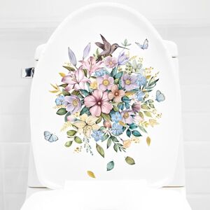 AlwaysH Toilet Lid Sticker, Flowers and Butterflies Pattern, Wall Sticker for Kitchen, Bathroom, Furniture, Door and Fridge AlwaysH Toilet Lid Sticker, Flowers and Butterflies Pattern, Wall Sticker for Kitchen, Bathroom, Furniture, Door and Fridge