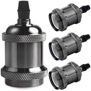 Vintage E27 lamp socket, Edison retro pendant lamp, Solid ceramic adapter, 4 Pieces black pearl socket - Alwaysh Vintage E27 lamp socket, Edison retro pendant lamp, Solid ceramic adapter, 4 Pieces black pearl socket - Alwaysh