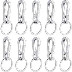 10 Pcs Detachable Swivel Carabiner Metal Carabiner with Key Ring Buckle Keychain for Car Key for Men and Women (Silver) - Alwaysh 10 Pcs Detachable Swivel Carabiner Metal Carabiner with Key Ring Buckle Keychain for Car Key for Men and Women (Silver) - Alwaysh