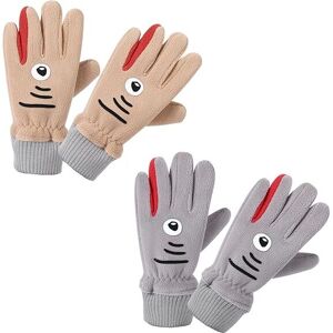 Alwaysh - 2 Pairs Kids Fleece Gloves, Full Finger Gloves for Children, Soft Winter Thermal Gloves for Boys Girls, Warm Shark Pattern Gloves for 7-10 Alwaysh - 2 Pairs Kids Fleece Gloves, Full Finger Gloves for Children, Soft Winter Thermal Gloves for Boys Girls, Warm Shark Pattern Gloves for 7-10