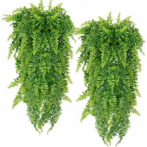 Ahlsen - AlwaysH 2 Pieces Artificial Plant Boston Fern Plants, Fake Artificial Plant Wall Hanging, Home and Outdoor Wedding Decor Ahlsen - AlwaysH 2 Pieces Artificial Plant Boston Fern Plants, Fake Artificial Plant Wall Hanging, Home and Outdoor Wedding Decor
