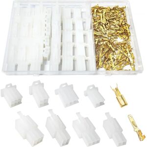 Alwaysh - 200Pcs 2.8mm 2 3 4 6 Pin Automotive Connector Kit with Female Crimp Terminals for Motorcycle Car Truck Scooter Electric Boat (White) Alwaysh - 200Pcs 2.8mm 2 3 4 6 Pin Automotive Connector Kit with Female Crimp Terminals for Motorcycle Car Truck Scooter Electric Boat (White)