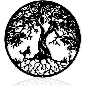 Alwaysh - 30cm Metal Tree of Life (Dog Pattern) - Wall Decor for Balcony, Porch, Bedroom, Living Room, Garden and Farmhouse (30cm) Alwaysh - 30cm Metal Tree of Life (Dog Pattern) - Wall Decor for Balcony, Porch, Bedroom, Living Room, Garden and Farmhouse (30cm)