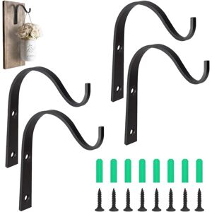 AlwaysH 4 Pcs Iron Plant Hanger Wall Mounted Hooks Wall Mounted Plant Hanger Plant Holder with Eight Screws for Flower Baskets, Hanging Baskets, Bird AlwaysH 4 Pcs Iron Plant Hanger Wall Mounted Hooks Wall Mounted Plant Hanger Plant Holder with Eight Screws for Flower Baskets, Hanging Baskets, Bird