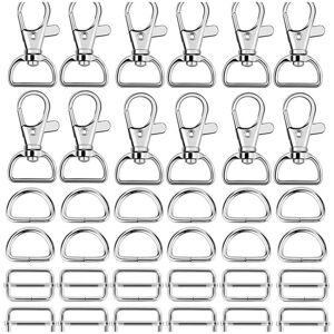 AlwaysH 60pcs Carabiner Handbag Sewing Accessories, Swivel Snap Hooks Sewing, Tri-Glide Metal Buckle + D-Shaped Rings + Swivel Hooks DIY Accessories AlwaysH 60pcs Carabiner Handbag Sewing Accessories, Swivel Snap Hooks Sewing, Tri-Glide Metal Buckle + D-Shaped Rings + Swivel Hooks DIY Accessories