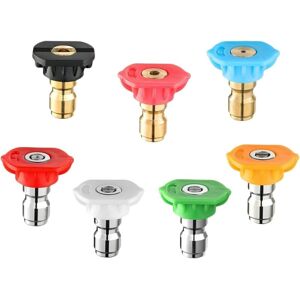 Alwaysh - 7pcs Pressure Washer Spray Nozzles 1.2mm Orifice Multi-stage Connection for Car Cleaning Garden Alwaysh - 7pcs Pressure Washer Spray Nozzles 1.2mm Orifice Multi-stage Connection for Car Cleaning Garden