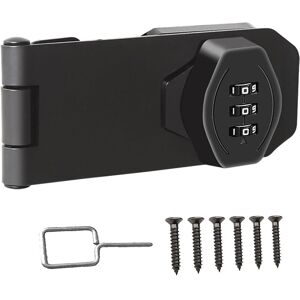 AlwaysH Combination Lock - 3 Digit Combination Lock - Security Sliding Lock for Small Doors, Cabinets, Sliding Door, Bathroom - Black - 4 in AlwaysH Combination Lock - 3 Digit Combination Lock - Security Sliding Lock for Small Doors, Cabinets, Sliding Door, Bathroom - Black - 4 in