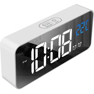 Alwaysh - Digital Alarm Clock with Large led Temperature Display, Portable Mirror Alarm with Dual Alarms (Silver) Alwaysh - Digital Alarm Clock with Large led Temperature Display, Portable Mirror Alarm with Dual Alarms (Silver)