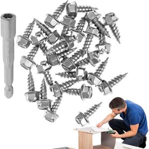 Alwaysh - Gutter Screws, Short Downspout Screws, 100Pcs Tapping Screws Fixer - Rust Proof Gutter Guard Accessories for Aluminum Ditch Drainage Alwaysh - Gutter Screws, Short Downspout Screws, 100Pcs Tapping Screws Fixer - Rust Proof Gutter Guard Accessories for Aluminum Ditch Drainage