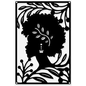 Alwaysh - Metal Wall Decor Africa Woman, Black Hanging Decor Silhouette Wall Art Wall Sculpture for Home Bedroom Living Room Bathroom Kitchen Office Alwaysh - Metal Wall Decor Africa Woman, Black Hanging Decor Silhouette Wall Art Wall Sculpture for Home Bedroom Living Room Bathroom Kitchen Office