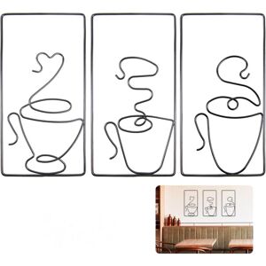 Alwaysh - Metal Wall Decor, Decorative Iron Wall Frames Coffee Cup Minimalist Wall Art for Cafe Kitchen Tea Room Restaurant Pub Deco, 3Pcs Black, 24 Alwaysh - Metal Wall Decor, Decorative Iron Wall Frames Coffee Cup Minimalist Wall Art for Cafe Kitchen Tea Room Restaurant Pub Deco, 3Pcs Black, 24