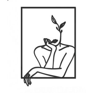 Alwaysh - Minimalist Black Metal Line Wall Hanging Decor - Modern Abstract Feminine Art - for Bedroom, Living Room, Bathroom, Balcony Alwaysh - Minimalist Black Metal Line Wall Hanging Decor - Modern Abstract Feminine Art - for Bedroom, Living Room, Bathroom, Balcony