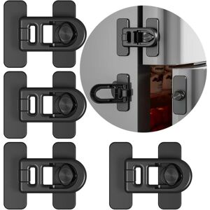 Alwaysh - Pack Child Safety Refrigerator Door Lock, for Refrigerators, Freezers and Cabinets, Using Adhesive No Tools or Drills Required (Black) Alwaysh - Pack Child Safety Refrigerator Door Lock, for Refrigerators, Freezers and Cabinets, Using Adhesive No Tools or Drills Required (Black)