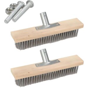 Alwaysh - Pack Stiff Steel Wire Broom Heads, 12 Inch Brush, Heavy Duty Steel Bristles Garden Brush for Sidewalk, Driveway, Yard, Deck, Cleaning Alwaysh - Pack Stiff Steel Wire Broom Heads, 12 Inch Brush, Heavy Duty Steel Bristles Garden Brush for Sidewalk, Driveway, Yard, Deck, Cleaning