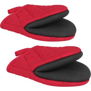 Alwaysh - Pair Short Silicone Oven Mitts Heat Resistant Mini Oven Gloves with Non-Slip Surfaces and Hanging Loop for bbq Baking Alwaysh - Pair Short Silicone Oven Mitts Heat Resistant Mini Oven Gloves with Non-Slip Surfaces and Hanging Loop for bbq Baking