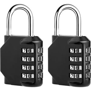 Alwaysh - Pcs 4 Digit Combination Lock, Zinc Alloy Waterproof Combination Lock, Rustproof Code Lock for Cupboard Gym Garage Toolbox (Black) Alwaysh - Pcs 4 Digit Combination Lock, Zinc Alloy Waterproof Combination Lock, Rustproof Code Lock for Cupboard Gym Garage Toolbox (Black)