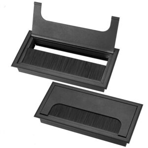 Alwaysh - Pieces Recessed Desk Cable Grommets, Cable Outlet for Recessing on Office Table, Cable Organizer, with Brush Seal, (Black, 160x80mm) Alwaysh - Pieces Recessed Desk Cable Grommets, Cable Outlet for Recessing on Office Table, Cable Organizer, with Brush Seal, (Black, 160x80mm)