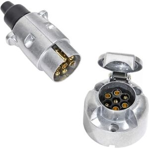 ALWAYSH Pin Male Trailer Plug and 7 Pin Female Trailer Plug, 12V Waterproof Metal 7 Pin Trailer Plug Towbar Socket, Trailer Plug Suitable for Truck rv ALWAYSH Pin Male Trailer Plug and 7 Pin Female Trailer Plug, 12V Waterproof Metal 7 Pin Trailer Plug Towbar Socket, Trailer Plug Suitable for Truck rv