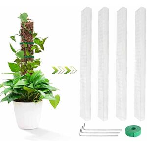 Alwaysh - Plant Stake 4 Pcs 24in Moss Pole Plastic Stackable Plant Moss Pole with Nails and Ties d Shape Monstera Stake for Outdoor and Indoor Alwaysh - Plant Stake 4 Pcs 24in Moss Pole Plastic Stackable Plant Moss Pole with Nails and Ties d Shape Monstera Stake for Outdoor and Indoor
