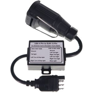 Plastic Trailer Plug us 4 Pin Flat Socket to eu 13 Pin Portable Trailer Lighting Circuit Wiring Adapter Converter - Alwaysh Plastic Trailer Plug us 4 Pin Flat Socket to eu 13 Pin Portable Trailer Lighting Circuit Wiring Adapter Converter - Alwaysh