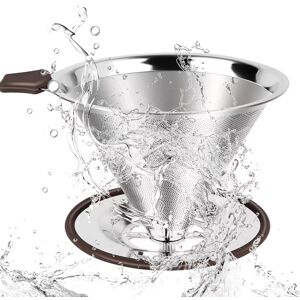 Alwaysh - Stainless Steel Permanent Coffee Filter, Paperless Coffee Filter for Manual Coffee Making, Reusable Coffee Dripper with Double Stainless Alwaysh - Stainless Steel Permanent Coffee Filter, Paperless Coffee Filter for Manual Coffee Making, Reusable Coffee Dripper with Double Stainless