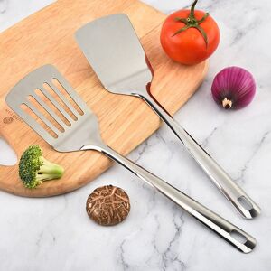 Stainless Steel Spatulas, Silver Rotisserie, Solid Rotisserie, Kitchen Spatulas for Non-Stick Cookware, Dishwasher Safe, Easy to Clean - Alwaysh Stainless Steel Spatulas, Silver Rotisserie, Solid Rotisserie, Kitchen Spatulas for Non-Stick Cookware, Dishwasher Safe, Easy to Clean - Alwaysh