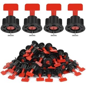 ALWAYSH Tile Leveler, 50 Pieces Reusable Tile Leveling Kit Self-Leveling Tile Leveler Wedge, Tile Straighteners with Interchangeable Pins 1.5 - Red and Black ALWAYSH Tile Leveler, 50 Pieces Reusable Tile Leveling Kit Self-Leveling Tile Leveler Wedge, Tile Straighteners with Interchangeable Pins 1.5 - Red and Black