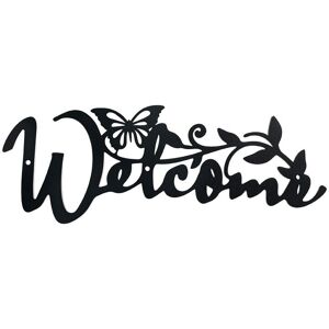Alwaysh - Welcome Butterfly Metal Wall Decor, Black Hanging Decor Silhouette Wall Art for Home Bedroom Living Room Bathroom Kitchen Office Garden Alwaysh - Welcome Butterfly Metal Wall Decor, Black Hanging Decor Silhouette Wall Art for Home Bedroom Living Room Bathroom Kitchen Office Garden