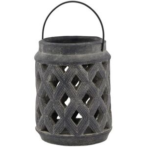 Amalfi Large Lattice Lantern - Ceramic - L17 x W17 x H23 cm - Grey Amalfi Large Lattice Lantern - Ceramic - L17 x W17 x H23 cm - Grey
