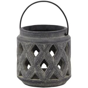 Amalfi Lattice Lantern - Ceramic - L15 x W15 x H15 cm - Grey Amalfi Lattice Lantern - Ceramic - L15 x W15 x H15 cm - Grey