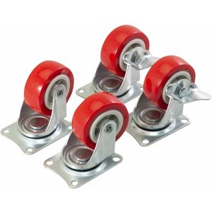 Am-tech - 4pcs 50 mm (2 inch) Swivel Castor Set (140kg Loading Capacity) - S5670 Am-tech - 4pcs 50 mm (2 inch) Swivel Castor Set (140kg Loading Capacity) - S5670