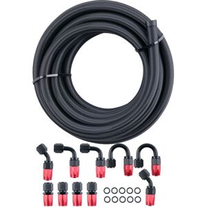 MAXPEEDINGRODS AN6 -6AN AN-6 Fitting Stainless Steel Nylon Braided Oil Fuel Hose Line 16FT Kit MAXPEEDINGRODS AN6 -6AN AN-6 Fitting Stainless Steel Nylon Braided Oil Fuel Hose Line 16FT Kit