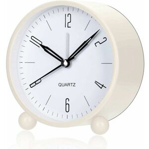 Dewdat - Analog Alarm Clock, 4 Inch Large Dial, Metal Minimalist Round Alarm Clock, Alarm Clock, Fashionable Bedside Table, No Ticking, Silent, Dewdat - Analog Alarm Clock, 4 Inch Large Dial, Metal Minimalist Round Alarm Clock, Alarm Clock, Fashionable Bedside Table, No Ticking, Silent,