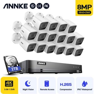 Annke - 16CH H.265+ 8MP 4K 5-in-1(TVI/AHD/CVI/CVBS/IPC) cctv dvr 8MP Ultra hd Security Cameras cctv Kit 8Cameras -2TB hdd Annke - 16CH H.265+ 8MP 4K 5-in-1(TVI/AHD/CVI/CVBS/IPC) cctv dvr 8MP Ultra hd Security Cameras cctv Kit 8Cameras -2TB hdd