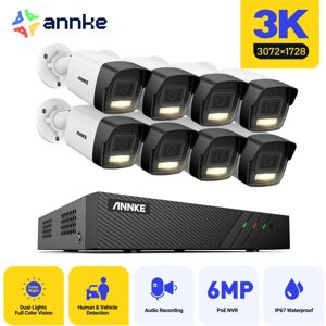 Annke - 3K 8 Channel 8 Cameras PoE Security System, 30721728 Resolution,Color & ir Night Vision, Human & Vehicle Detection, Built-in Microphone - no Annke - 3K 8 Channel 8 Cameras PoE Security System, 30721728 Resolution,Color & ir Night Vision, Human & Vehicle Detection, Built-in Microphone - no